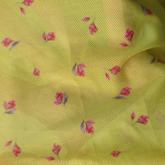 2/$25-Bikini Set- Yellow 3-Pc Triangle Top Low Rise High Cut Bottoms Mesh Skirt - Picture 8 of 8